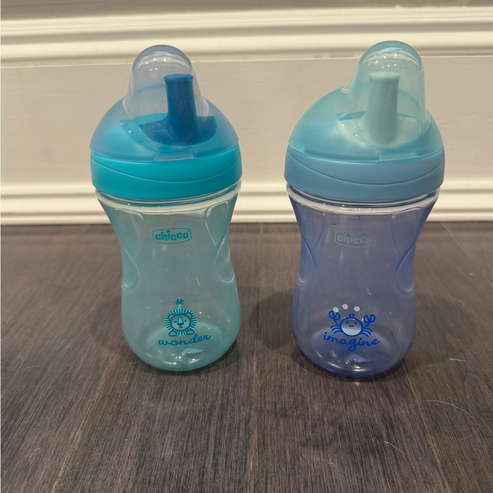 NWOT Chicco Infant Toddler Kids Sippy Cups - Aqua and Blue